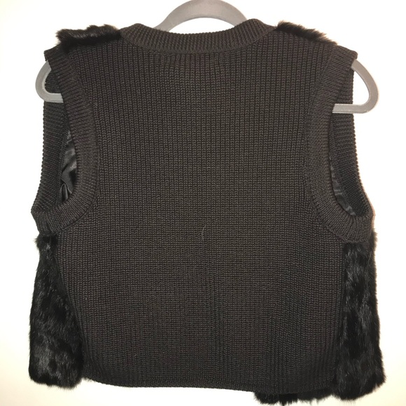 Real Rabbit Fur vest- black knitted S - Picture 6 of 8
